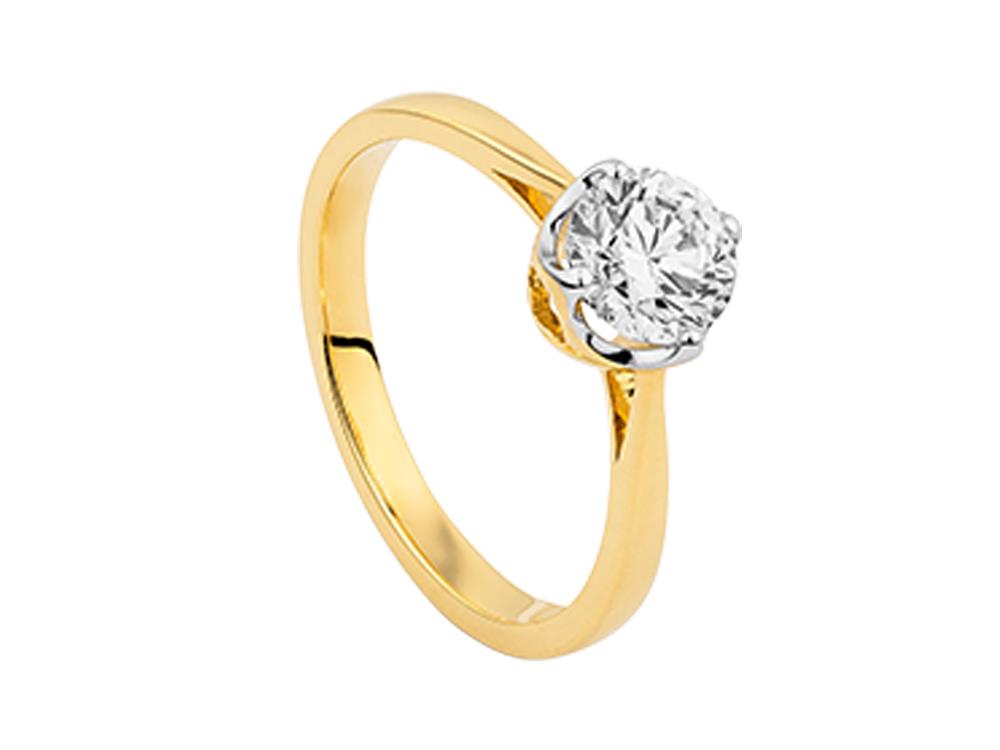 Solitario Solitär-Ring mit Brillantschliff 18K Gold 0.8 ct, LRY23701-14