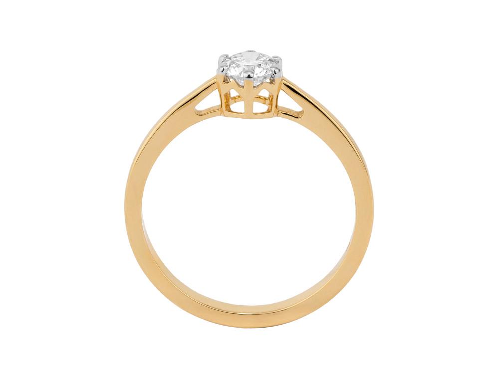 Solitär-Ring mit Brillantschliff aus 18K Gold, 0.4 ct, LRY23702-14