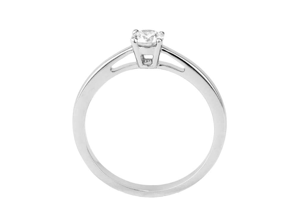 Solitario Solitär-Ring mit Brillantschliff aus 18K Weißgold 0.3 ct, PRW10223-14
