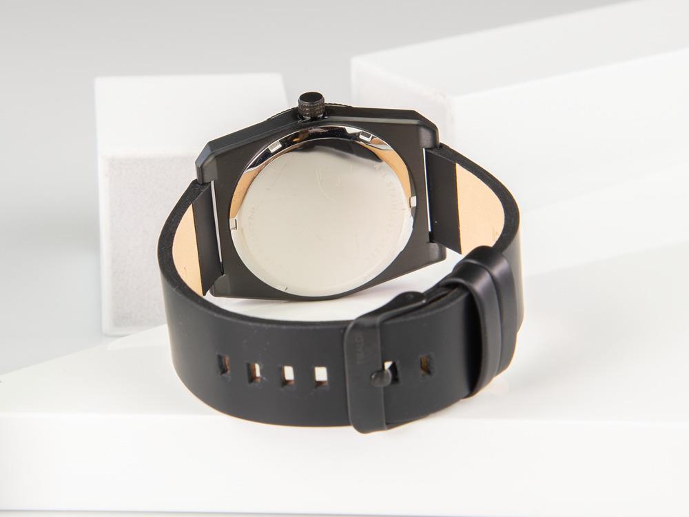 Tibaldi Men's Quartz Uhr, Schwarz, 39mm x 46mm, Lederband, TMM-PVD-LT