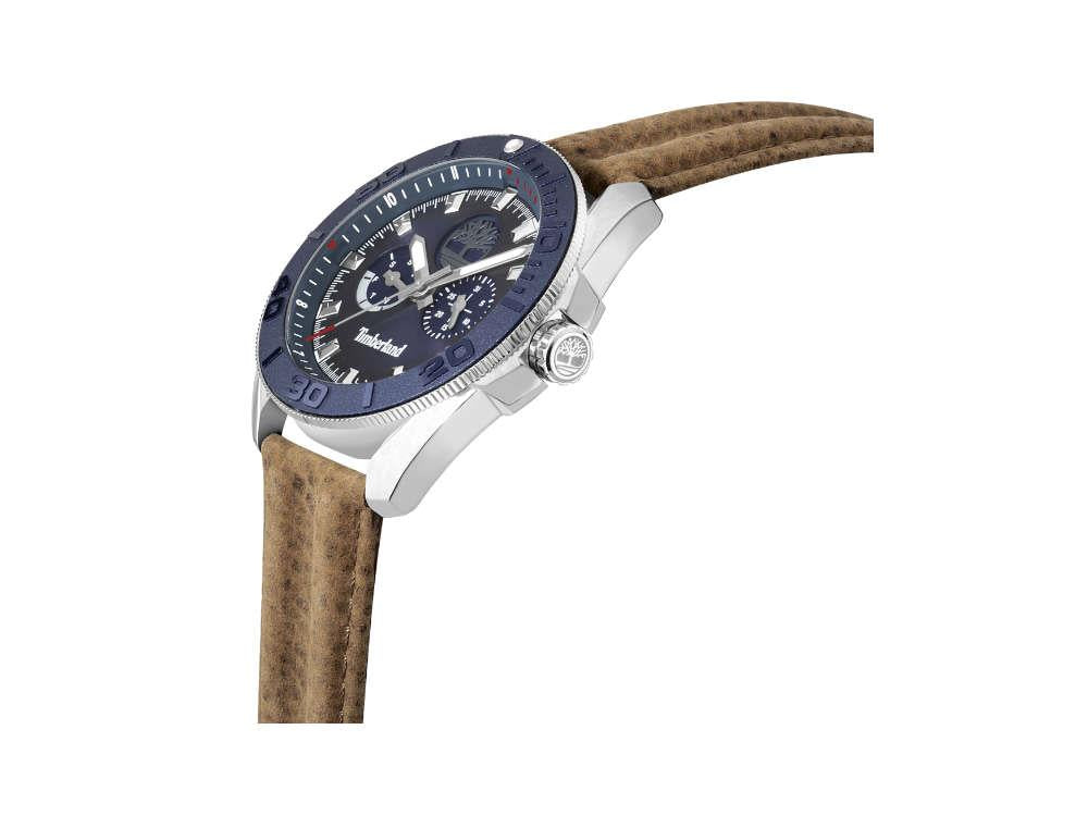 Timberland Fairhill Quartz Uhr, Blau, 44 mm, Lederband, TDWGF2200903