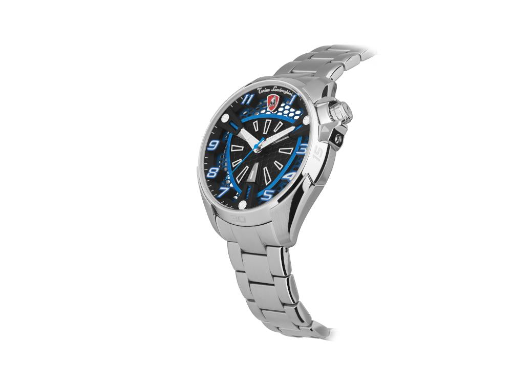 Tonino Lamborghini Shock Abs Quartz Uhr, Blau, 42 mm, Stahlband TLABSB-SS-B