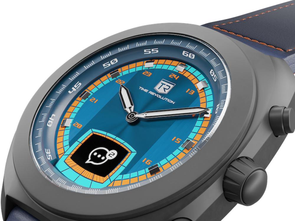 Time Revolution Hybrid 01 Aurora PVD Hybrid Uhr, Blau, 42 mm, TR01.4B-1