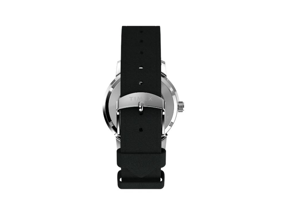 Timex Marlin Men’s Leather Automatik Uhr, Schwarz, 40 mm, TW2W59700