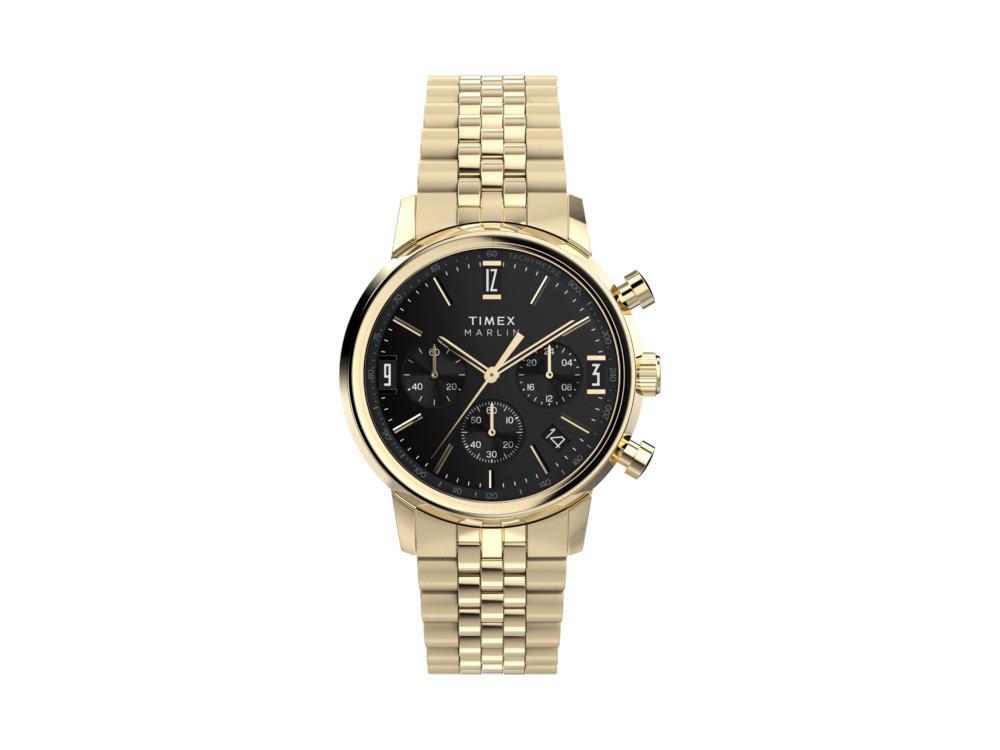 Timex Marlin Quartz Uhr, Schwarz, 40 mm, Chronograph, TW2W59900