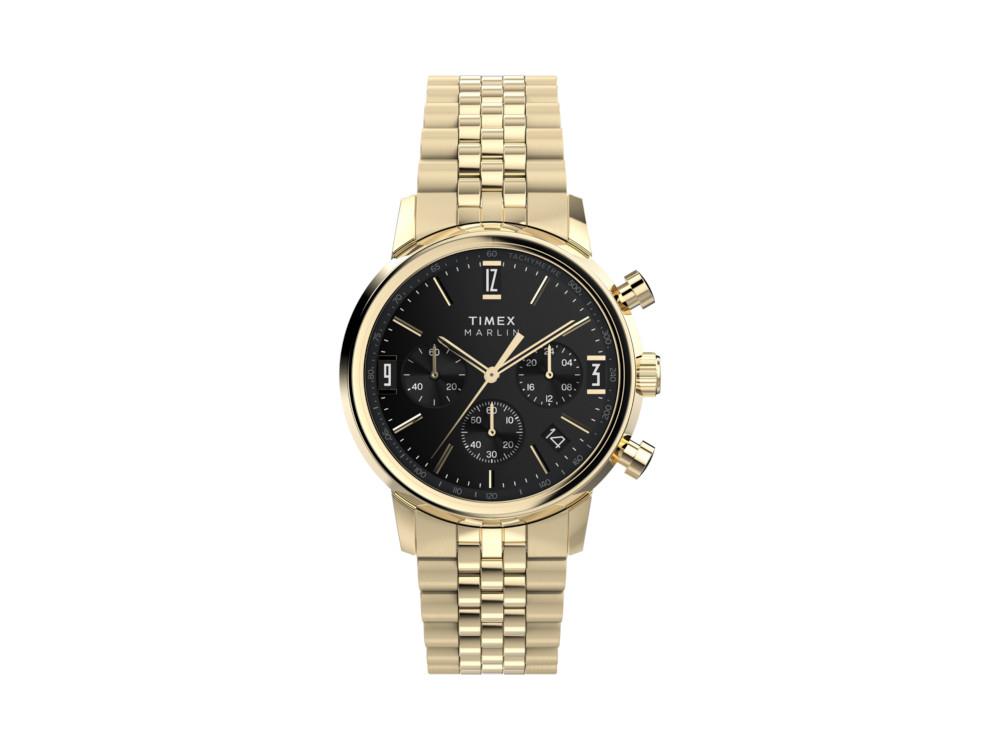 Timex Marlin Quartz Uhr, Schwarz, 40 mm, Chronograph, TW2W59900