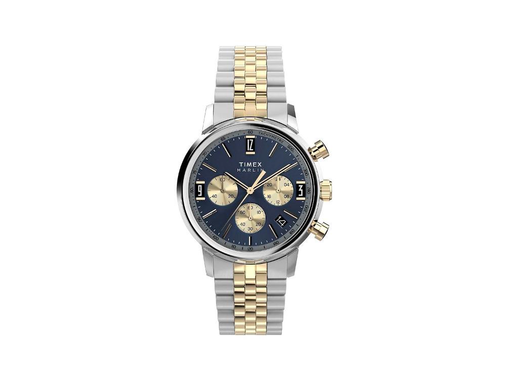 Timex Marlin Quartz Uhr, Blau, 40 mm, Chronograph, TW2W60200