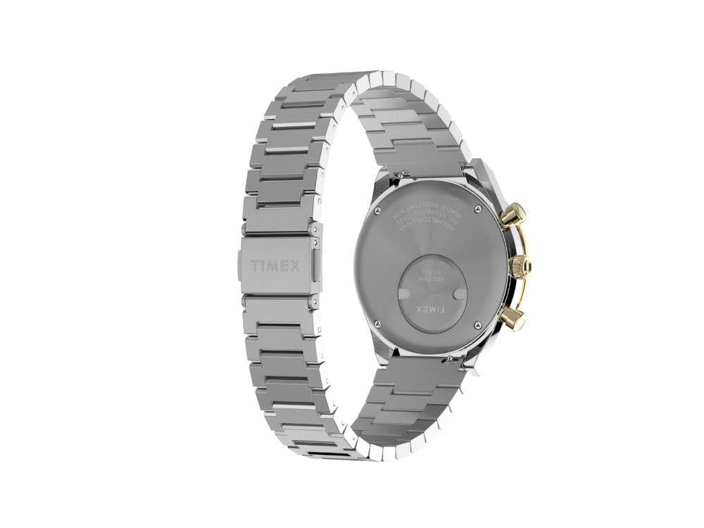 Timex Q Timex Quartz Uhr, PVD Gold, Schwarz, 40 mm, Chronograph, TW2W64200