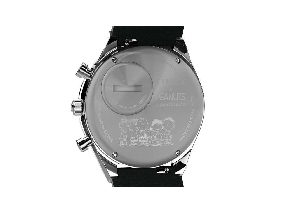 Timex Q Timex Chronograph x Peanuts Snoopy Quartz Uhr, Weiss, 40 mm, TW2W68900