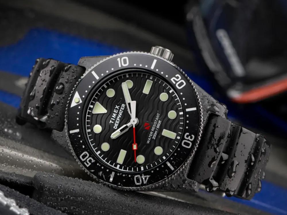 Timex Deepwater Reef 200 Composite Quartz Uhr, Schwarz, 43 mm, TW2Y02200
