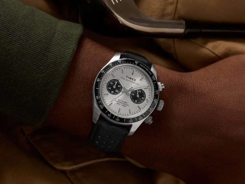 Timex Waterbury Heritage Quartz Uhr, Silber, 39 mm, Chronograph, TW2Y19300