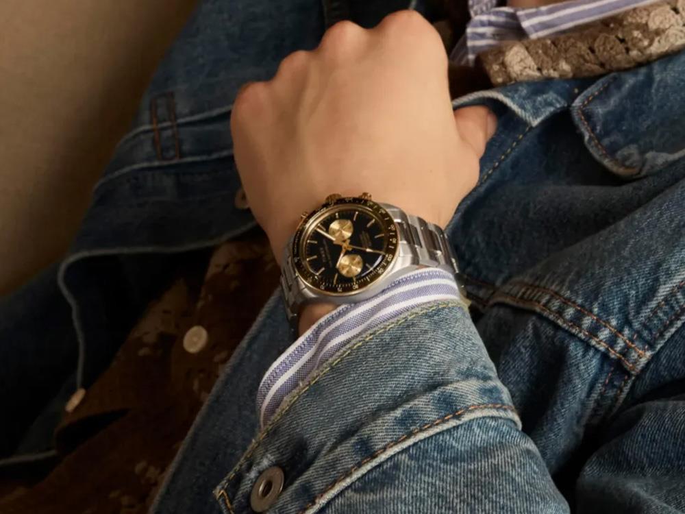 Timex Waterbury Heritage Quartz Uhr, Schwarz, 39 mm, Chronograph, TW2Y24000