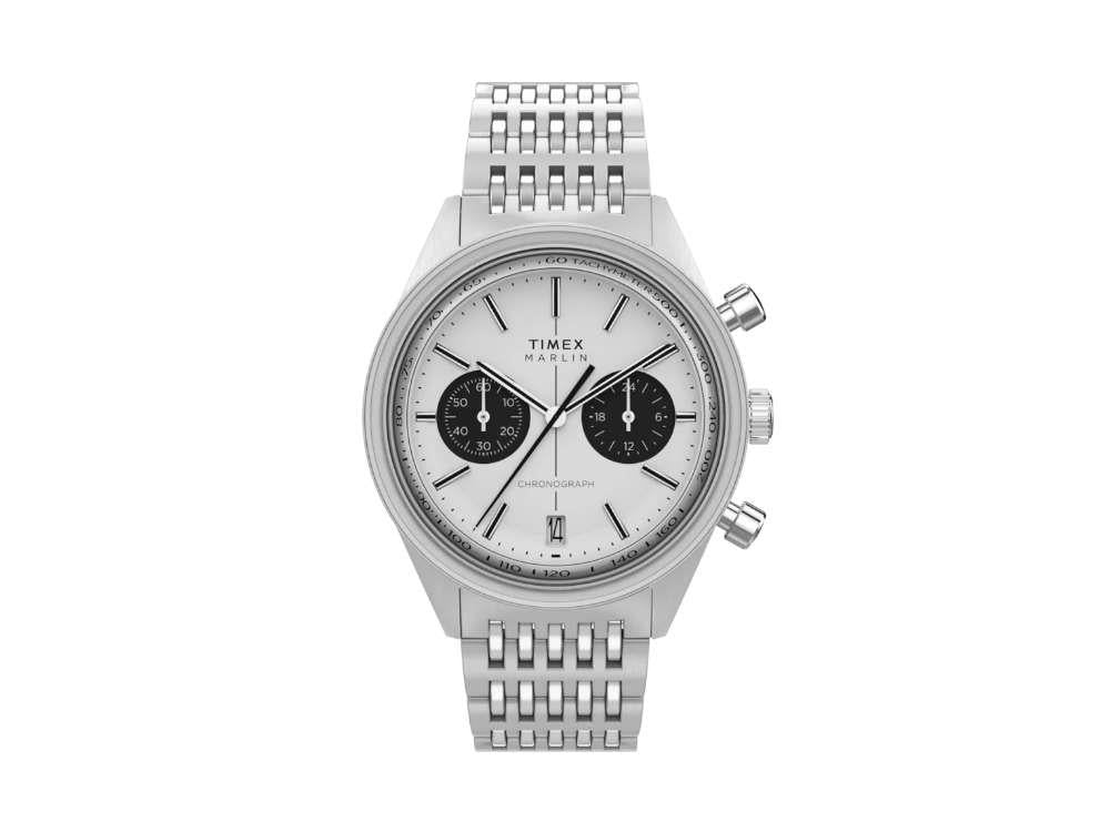 Timex Marlin Jet Quartz Uhr, Silber, 40 mm, Chronograph, TW2Y24600