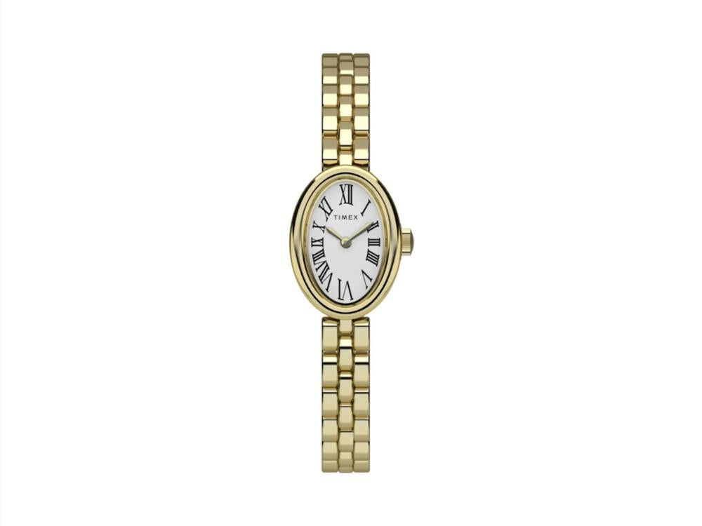 Timex Cavatina Quartz Uhr, Messing, Weiss, 19mm, TW2Y26700