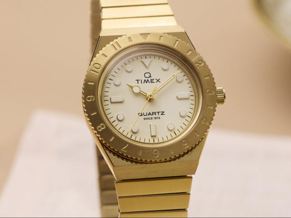 Timex Q Timex Quartz Uhr, Golden, 30 mm, TW2Y57500