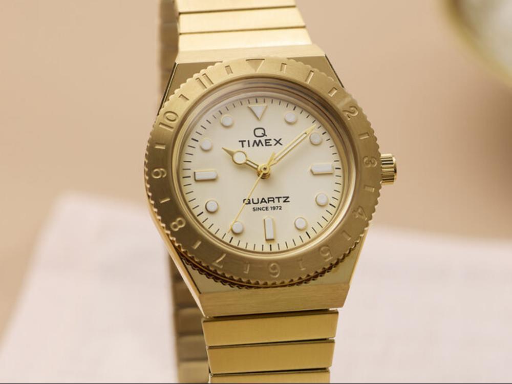 Timex Q Timex Quartz Uhr, Golden, 30 mm, TW2Y57500
