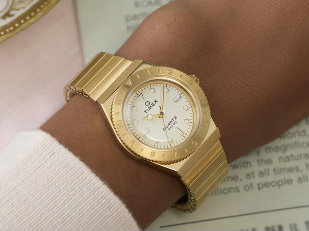 Timex Q Timex Quartz Uhr, Golden, 30 mm, TW2Y57500