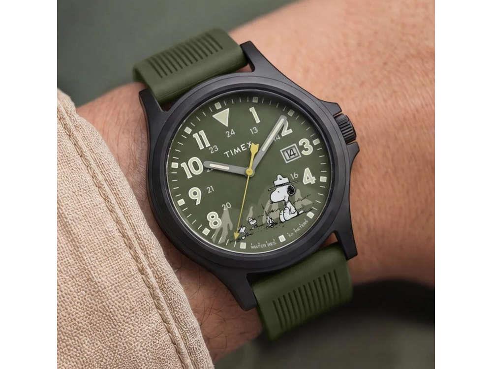 Timex Peanuts Expedition Acadia Quartz Uhr, Harz, Grün, 40 mm, TW2Y84600