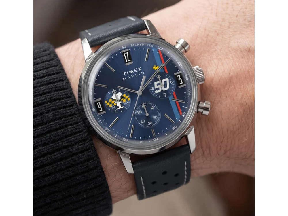 Timex Peanuts Marlin Quartz Uhr, Blau, 40 mm, TW2Y85300