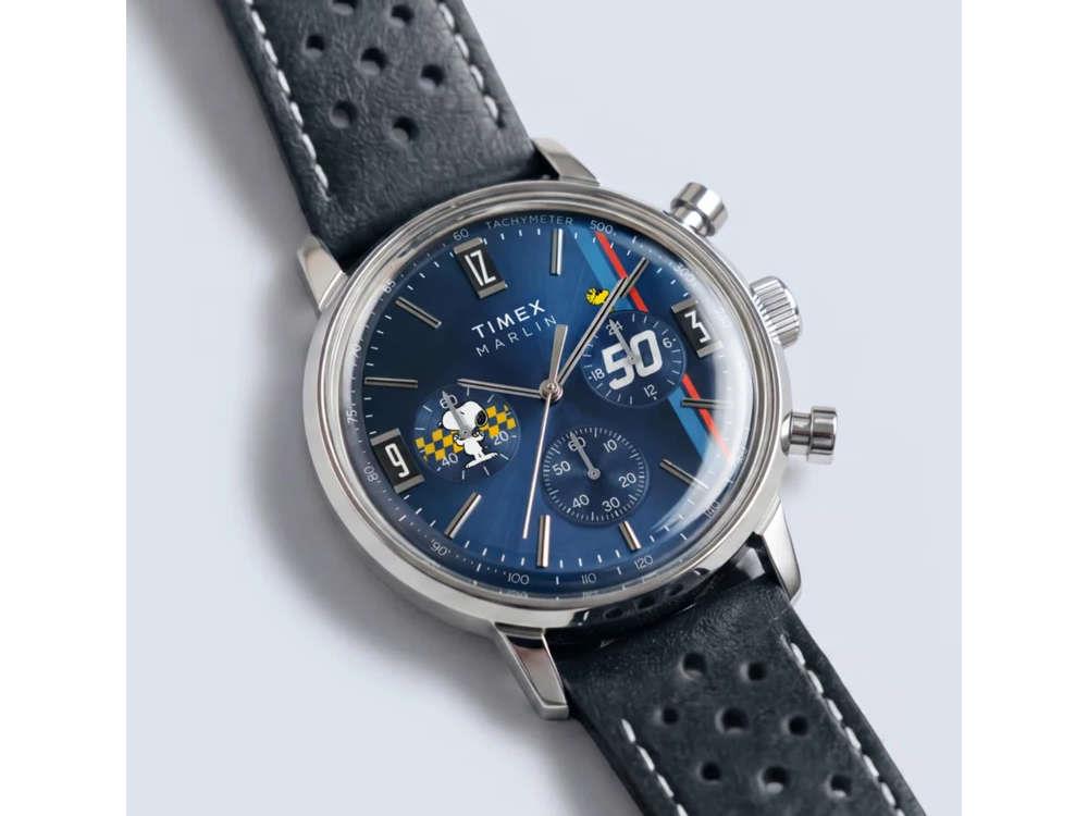 Timex Peanuts Marlin Quartz Uhr, Blau, 40 mm, TW2Y85300