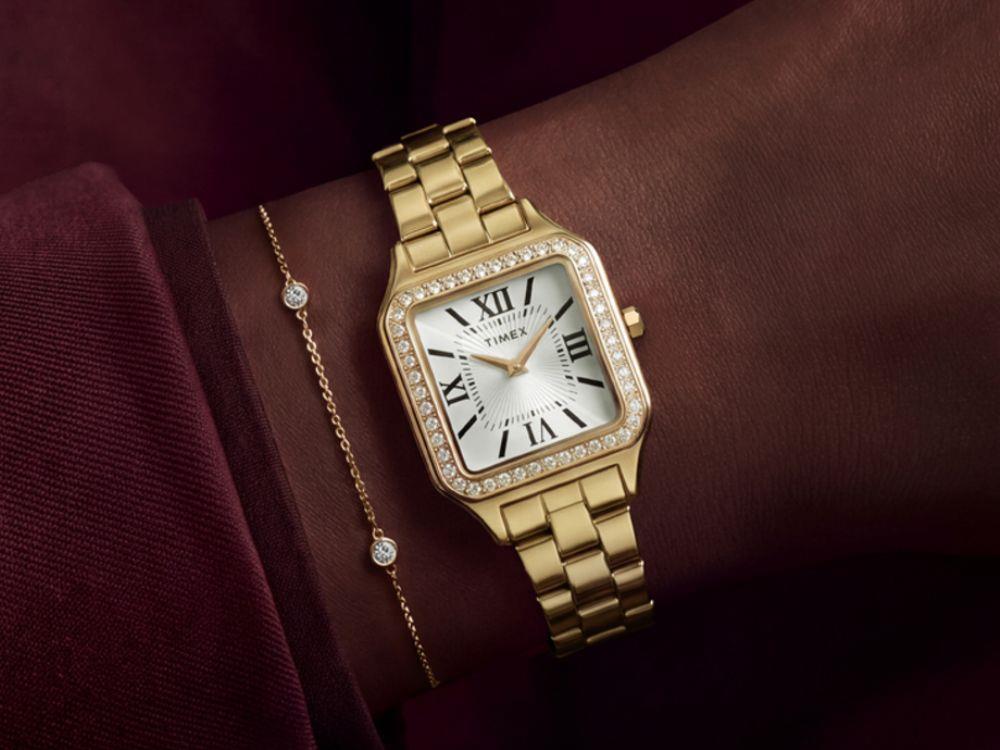 Timex Trend Addison Quartz Uhr, Messing, Silber, TW2Y90500