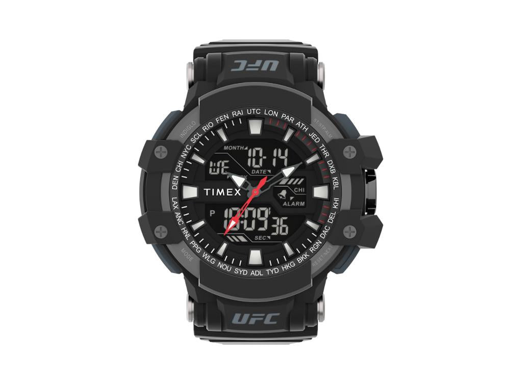 Timex UFC Colossus Quartz Uhr, Polycarbonat, Schwarz, 53 mm, TW5M51800