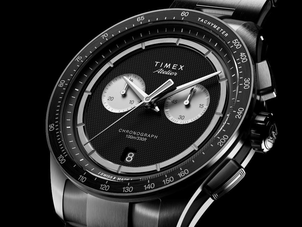 Timex Atelier Chronograph M1q Quartz Uhr, Schwarz, 40 mm, TW6A06900