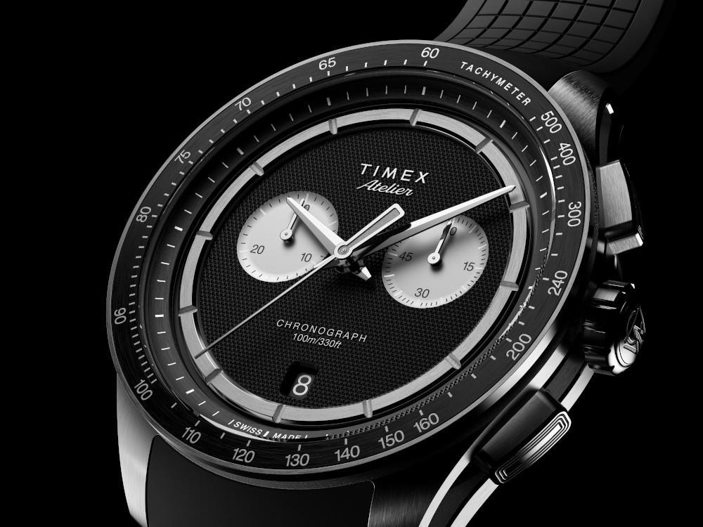 Timex Atelier Chronograph M1q Quartz Uhr, Schwarz, 40 mm, TW6A07000