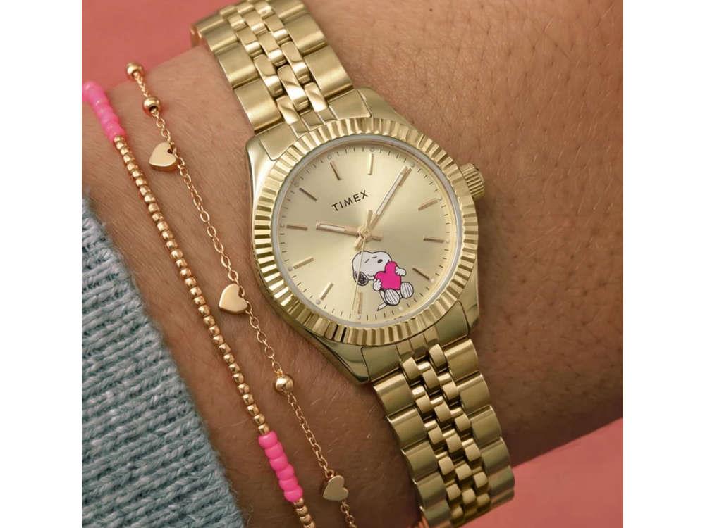 Timex Peanuts Legacy Mini Heart Hug Quartz Uhr, 25 mm, TW6A07400