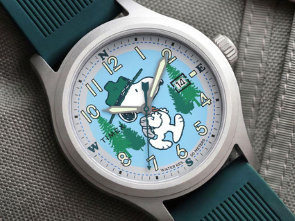 Timex Peanuts Time Expedition Scout Quartz Uhr, Messing, Blau, 40 mm, TW2Y84800