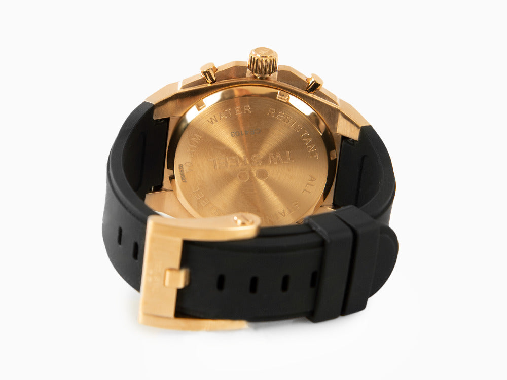 TW SteelCeo Tech 44mm Quartz Uhr, Schwarz, 44 mm, Kautschukband, 10 atm, CE4103