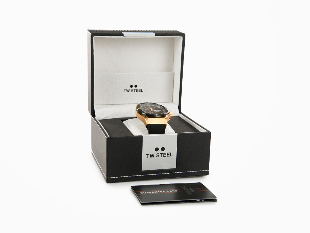 TW SteelCeo Tech 44mm Quartz Uhr, Schwarz, 44 mm, Kautschukband, 10 atm, CE4103