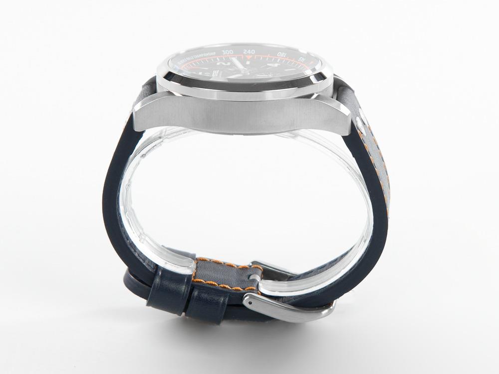 TW Steel Fast Lane Quartz Uhr, Schwarz, 48 mm, Lederband, 10 atm, SVS311