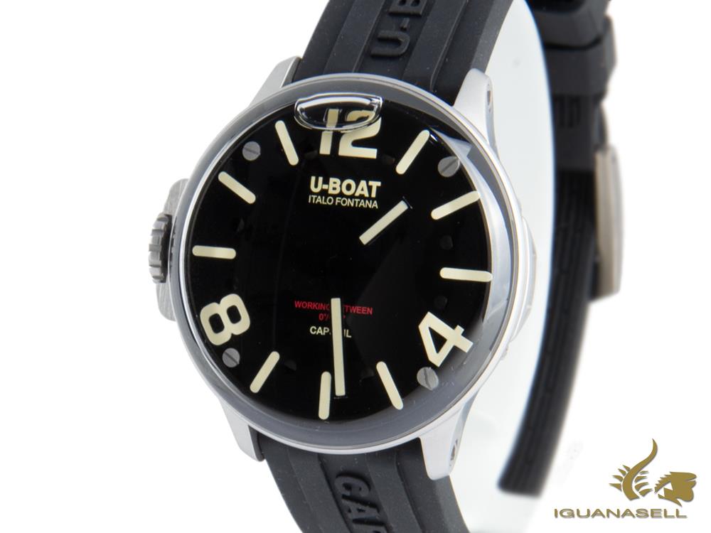 U-Boat Capsoil SS Quartz Uhr, Edelstahl 316L , Schwarz, 45 mm, 8110/A