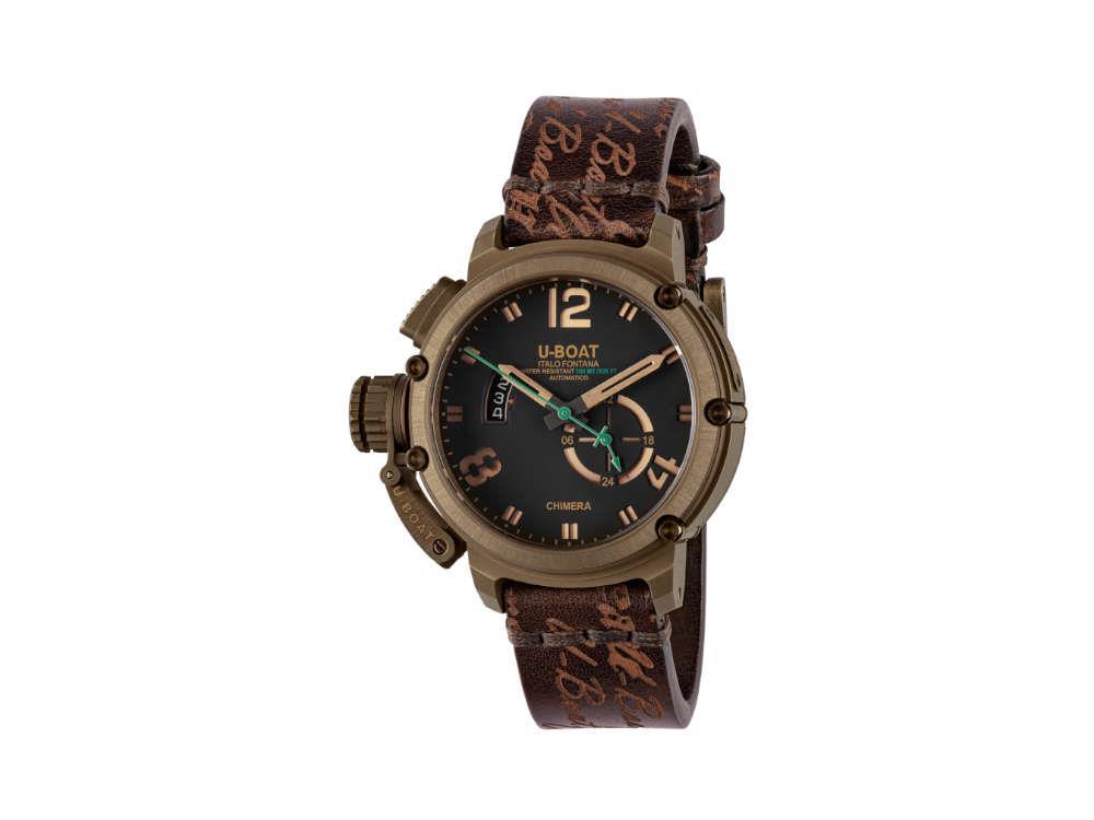 U-Boat Chimera Green Bronze Automatik Uhr, Schwarz, 46 mm, Limitierte Ed., 8527