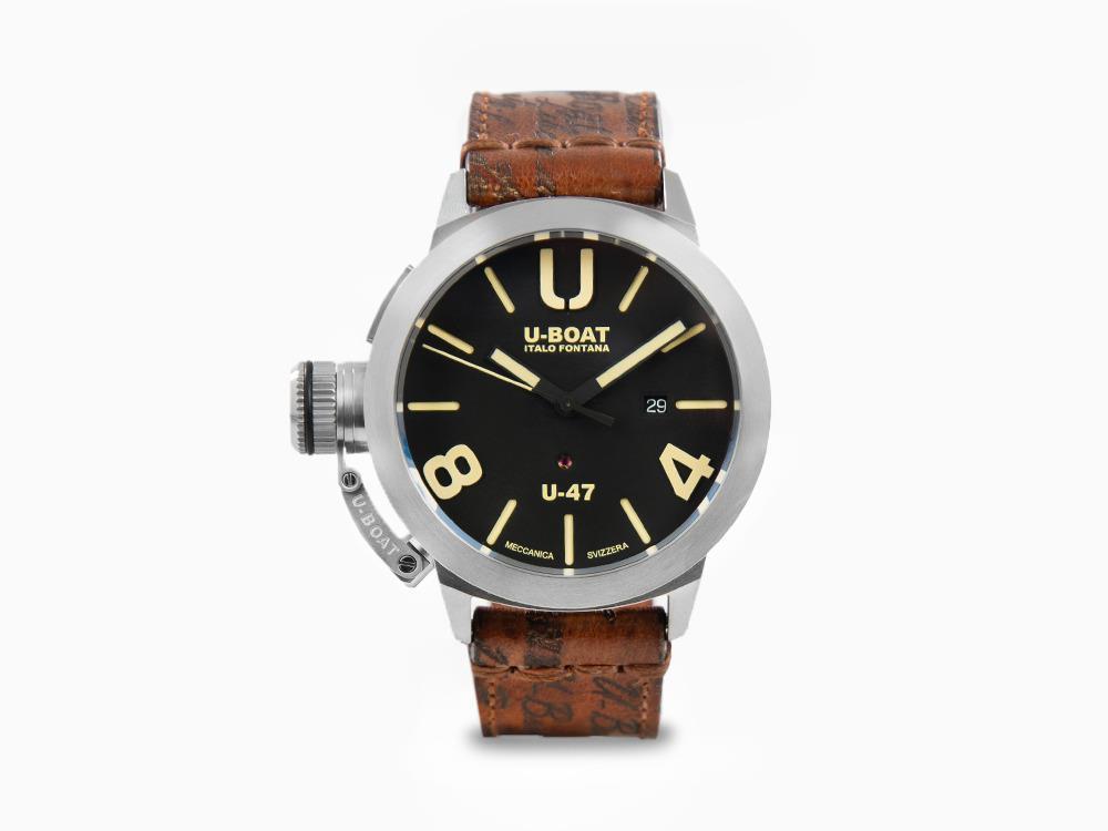 U-Boat Classico Automatik Uhr, Edelstahl 316L , Schwarz, 47mm, 8105