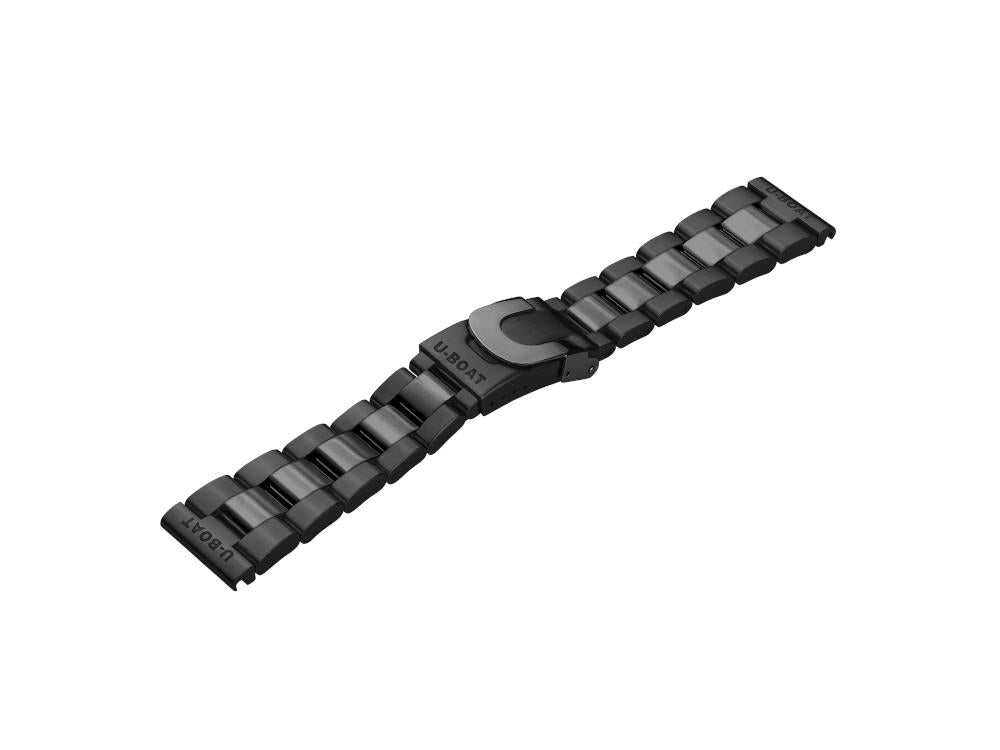 U-Boat Accesorios Armband, Edelstahl DLC beschichtet, Schwarz, 22mm, 8349/BK