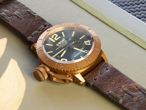 U-Boat Classico Sommerso Automatik Uhr, Bronze,, Schwarz, 46 mm, 8486