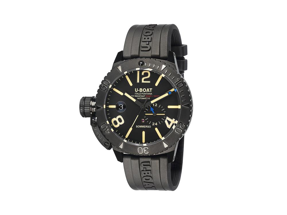 U-Boat Classico Sommerso Automatik Uhr, DLC, Schwarz, 46 mm, 30 atm, 9015