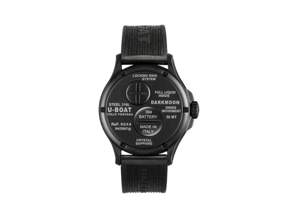 U-Boat Capsoil Darkmoon Curve Quartz Uhr, PVD, 44 mm, Schwarz, 9544