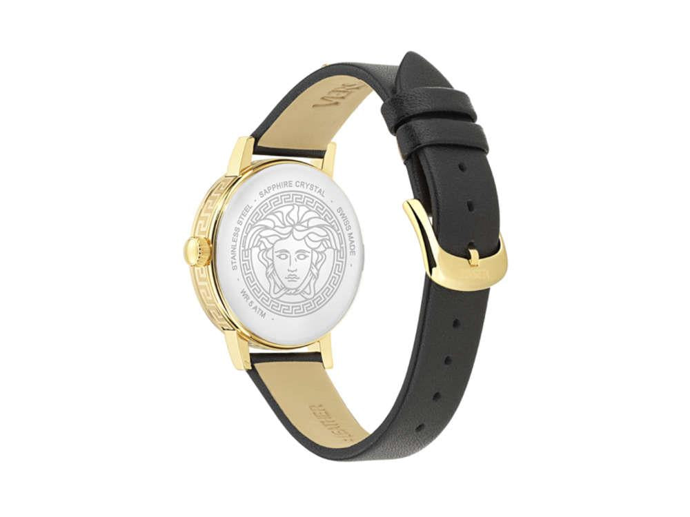 Versace Greca Fortuna Quartz Uhr, PVD Gold, Schwarz, 35 mm, VE0A00225