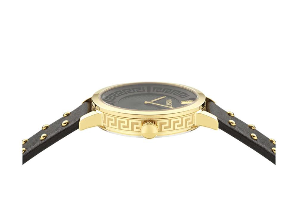 Versace Greca Fortuna Quartz Uhr, PVD Gold, Schwarz, 35 mm, VE0A00225