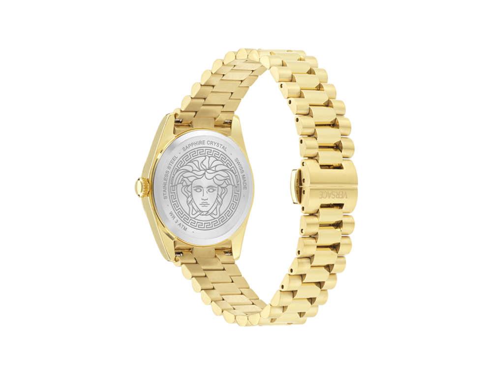 Versace Millenyium Quartz Uhr, PVD Gold, Schwarz, 32 mm, Shapir-Glas, VE0E00625