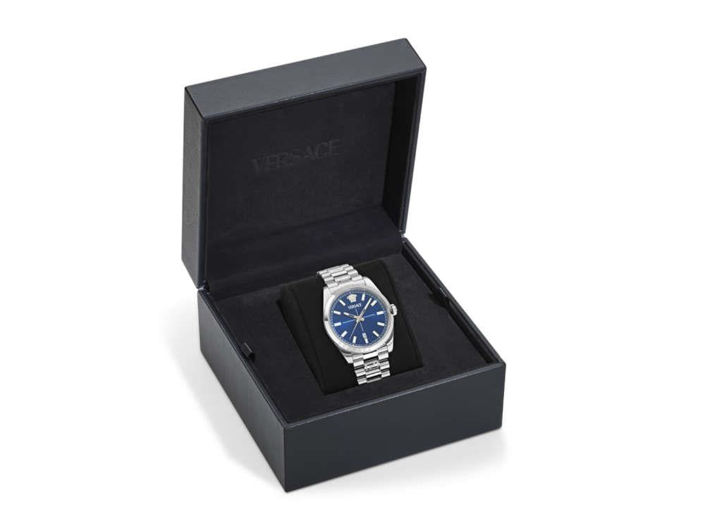 Versace Millenyium Quartz Uhr, Blau, 40 mm, Shapir-Glas, VE0G00325