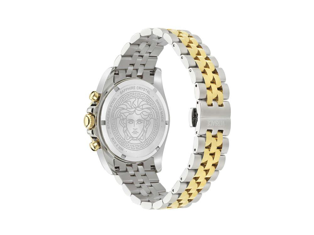 Versace Greca Chrono Wave Quartz Uhr, Grau, 43 mm, Shapir-Glas, VE0H00725