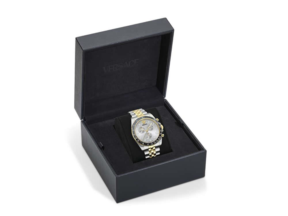 Versace Greca Chrono Wave Quartz Uhr, Grau, 43 mm, Shapir-Glas, VE0H00725