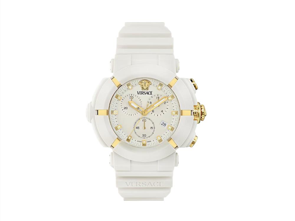 Versace Real Active ChronoQuartz Uhr, Recycelter Stahl, Weiss, 45 mm, VE0L00525