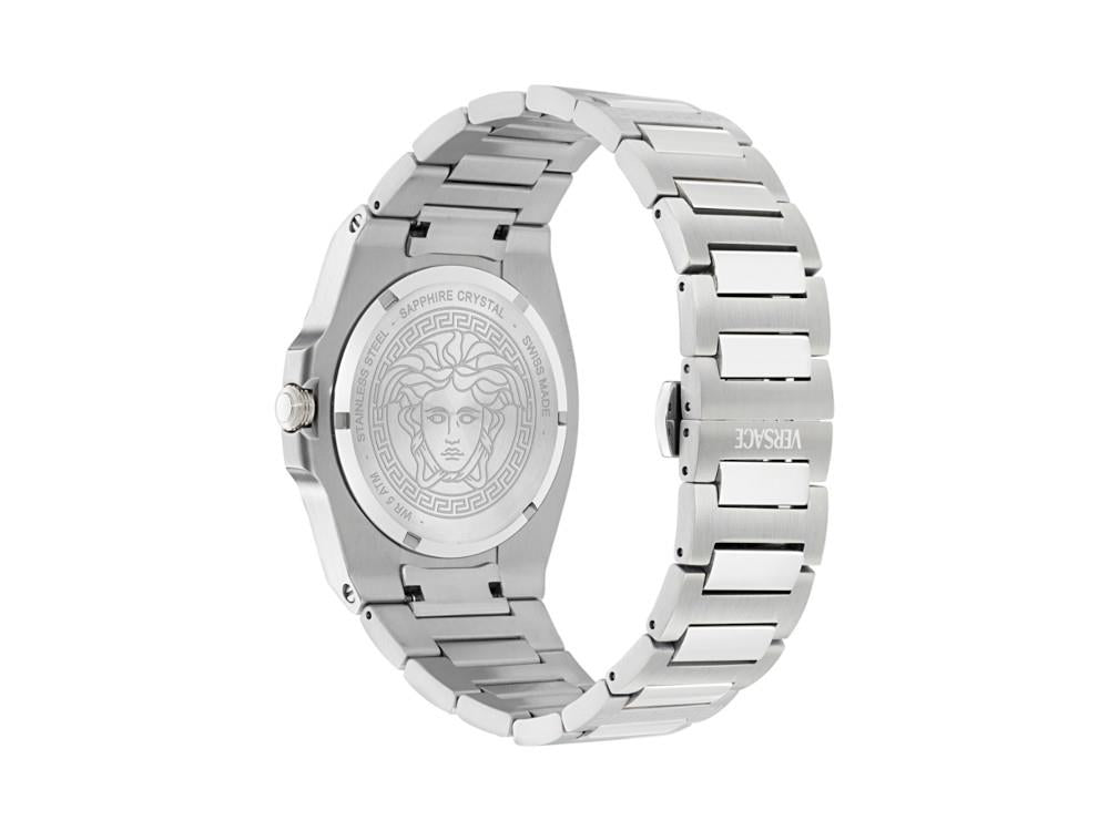 Versace Tolomeo Quartz Uhr, Recycelter Stahl, Blau, 40 mm, VE0V00225