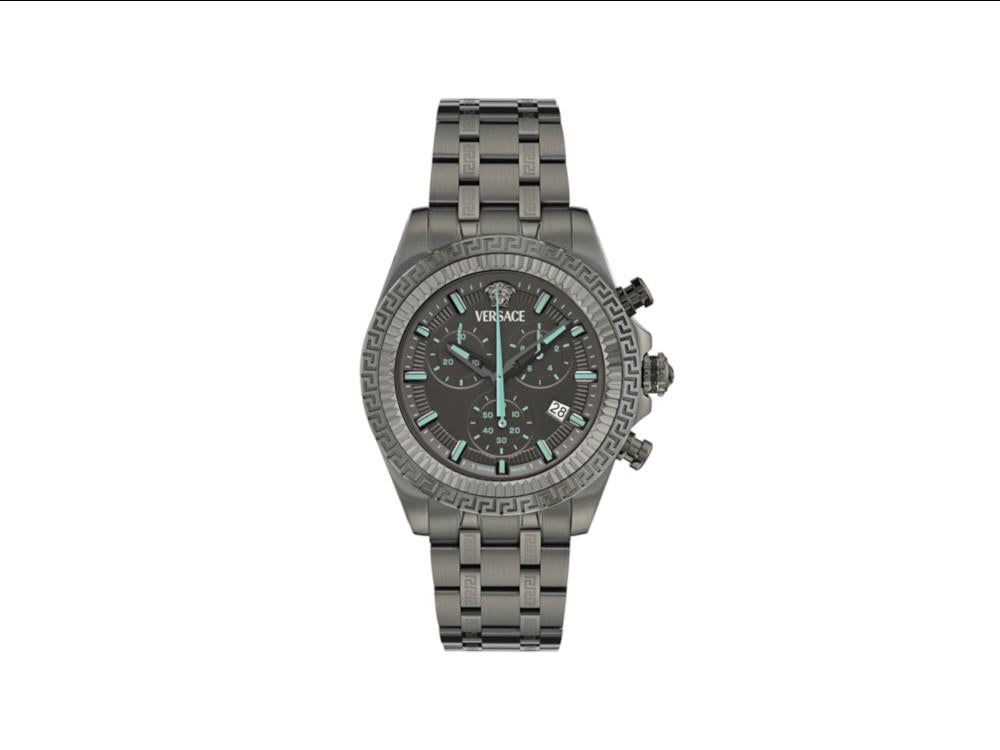 Versace Fornax Quartz Uhr, Schwarz, 43 mm, Shapir-Glas, VE0W00625