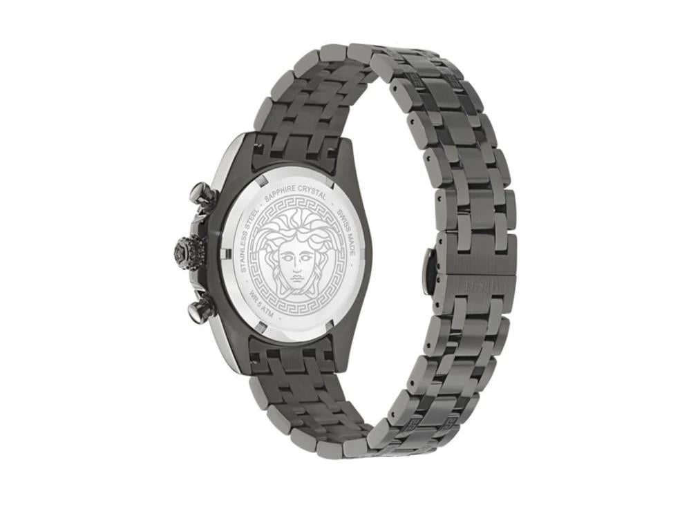 Versace Fornax Quartz Uhr, Schwarz, 43 mm, Shapir-Glas, VE0W00625